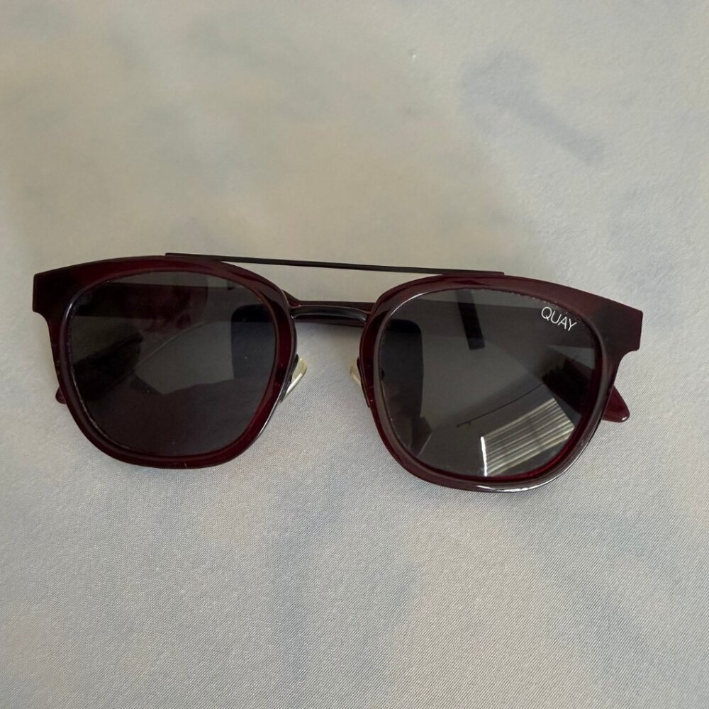 Quay Coolin Red Frame Brow Bar Sunglasses